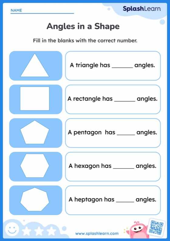 Angles Worksheet for 2: Angles in a Shape
