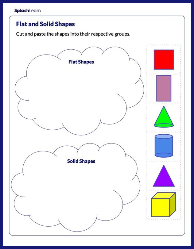 Classify Shapes as Flats or Solids Worksheet