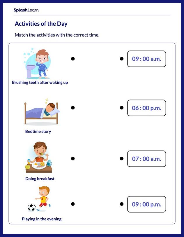 Am And Pm Worksheet for 1: Everyday Activities and Time