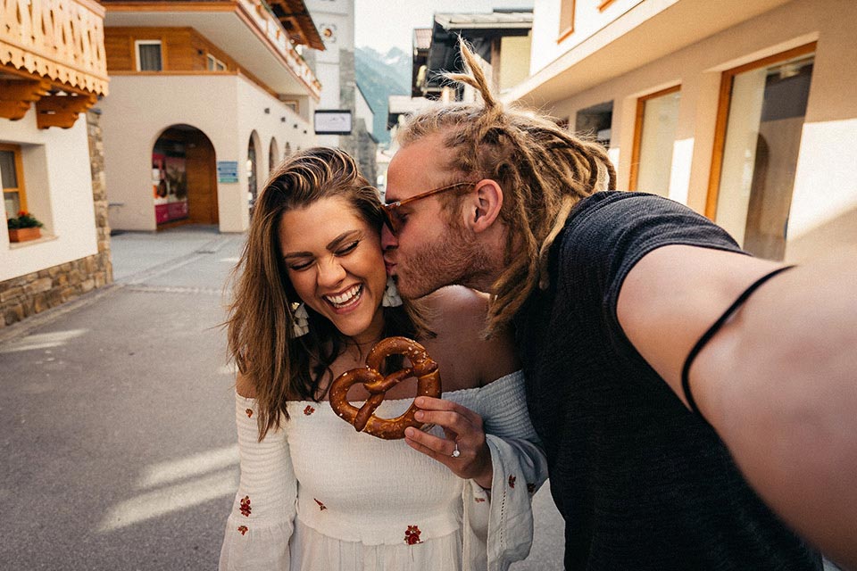 Creator couple recording a video