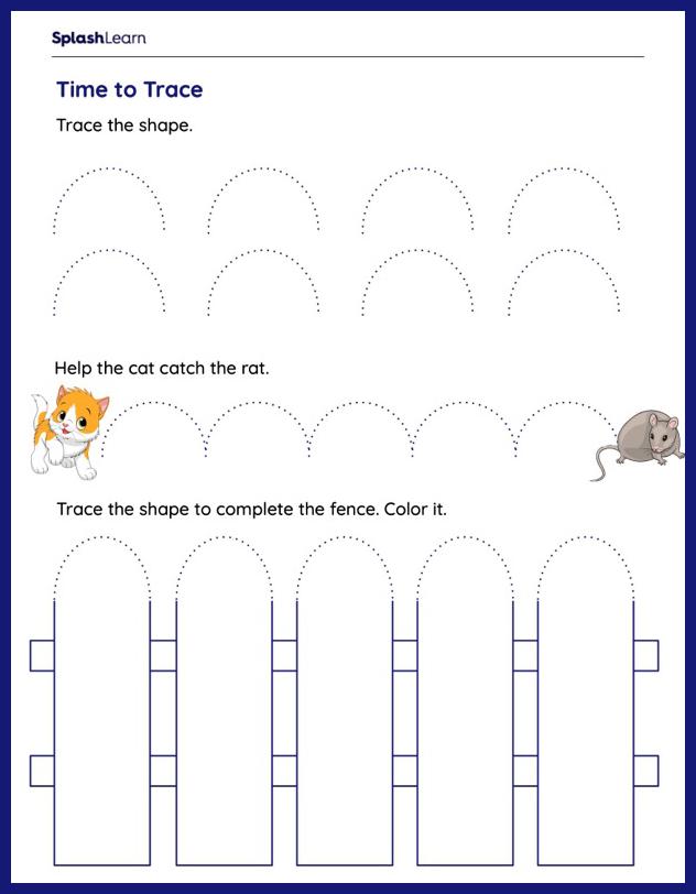 Letter Tracing Worksheet for Pre-K: Trace Along the Lines
