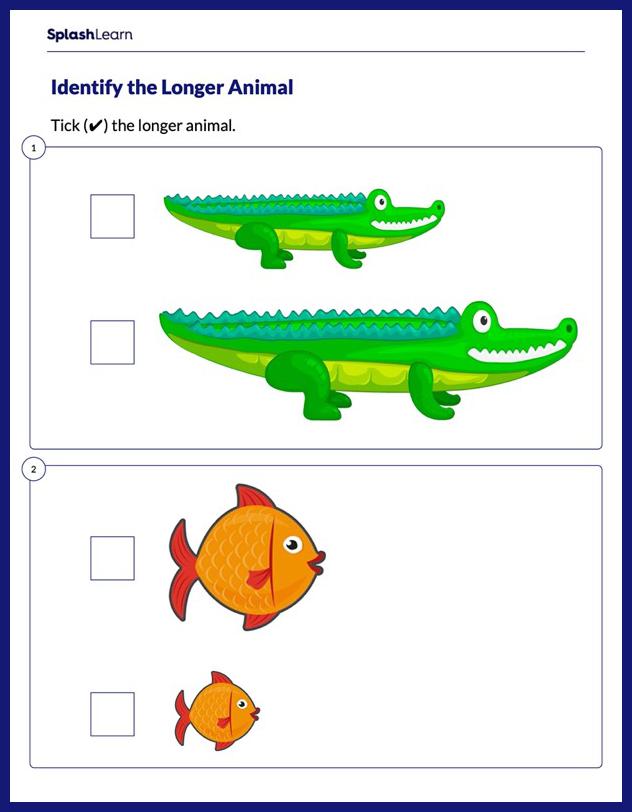 Comparing Lengths Worksheet for K: Which One is Longer