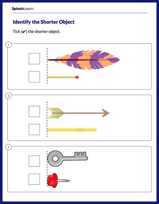 Comparing Lengths Worksheet for K: Which One is Shorter