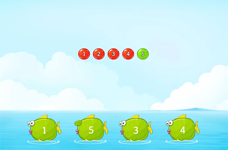 Subtract With Pictures game for Pre-K: Finding One Less