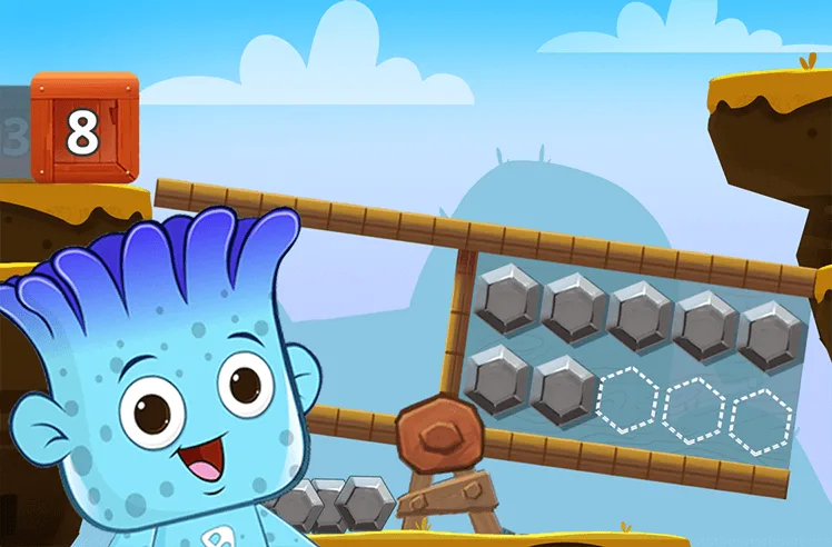 Counting Objects Within 10 game for Pre-K: Building the Model to Add Numbers