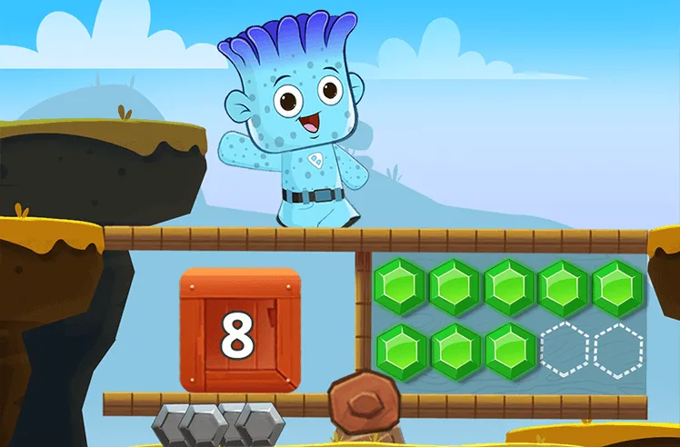 Subtract With Pictures game for K: Subtracting and Matching the Number