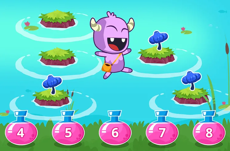 Counting Objects Within 10 game for K: Counting on to Add within 10