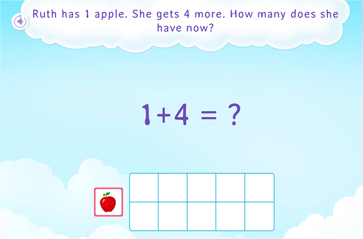 Add With Pictures game for Pre-K: Adding within 5 by Making a Model
