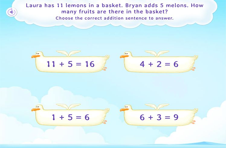 Addition game for 1: Representing ''Add To'' Word Problems
