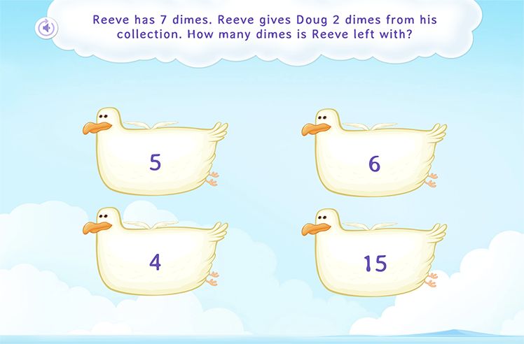 Subtraction game for Pre-K: Solving ''Take Apart'' Scenarios