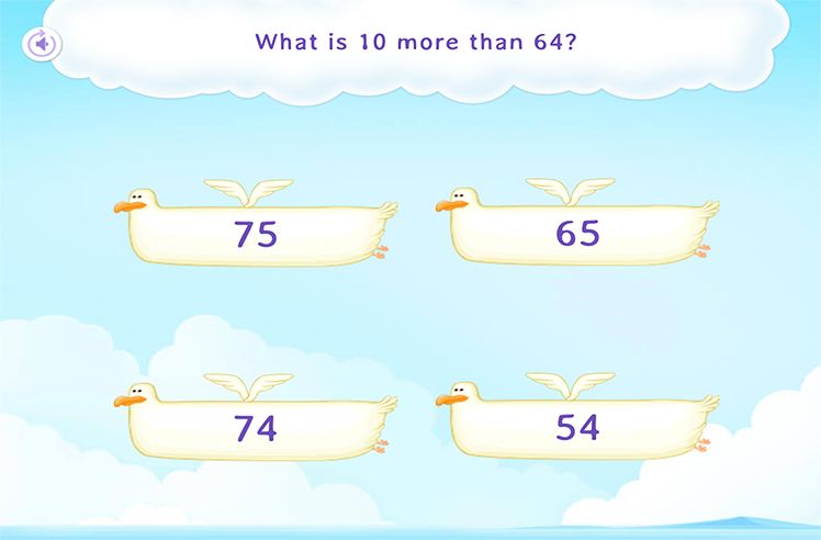 Addition Properties game for 2: Identifying 10 More and 10 Less