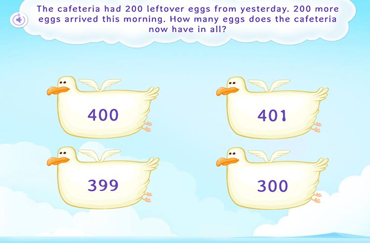 3-Digit Addition game for 2: Solving Word Problems with Add to Scenarios