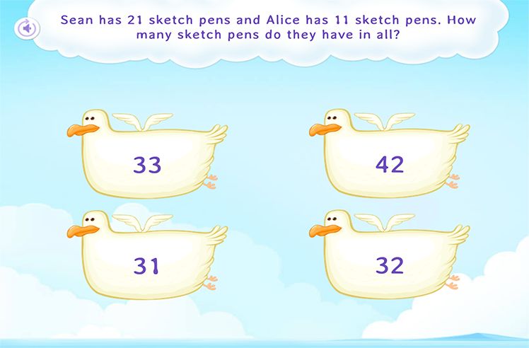 2-Digit Addition game for 2: Solve Word Problems on Putting Together Scenarios
