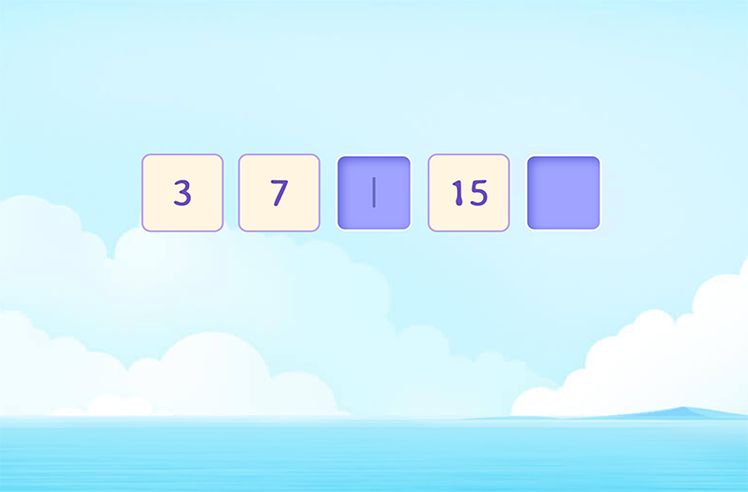 Number Patterns game for 3: Filling in Numbers According to the Number Pattern