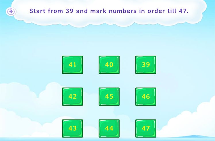 Number Sequence game for 1: Marking Numbers in Order