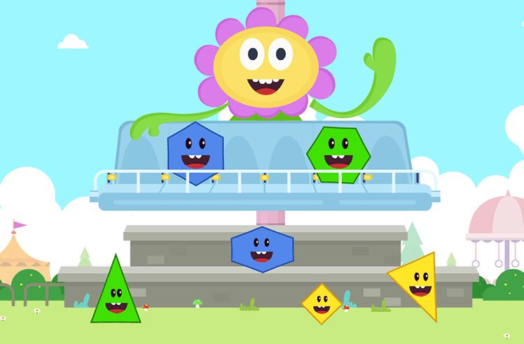 2D Shapes game for 1: Identifying Trapezoid, Hexagon, and Pentagon