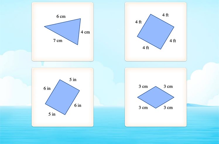 Attributes Of 2D Shapes game for 2: Identifying Quadrilaterals in Different Orientation