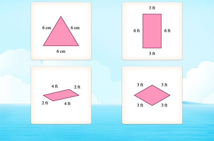 Attributes Of 2D Shapes game for 2: Identifying Kite, Squares and Rectangles