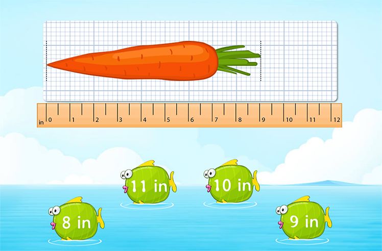 Measure Lengths Using The Ruler game for 2: Measuring Length in Inches