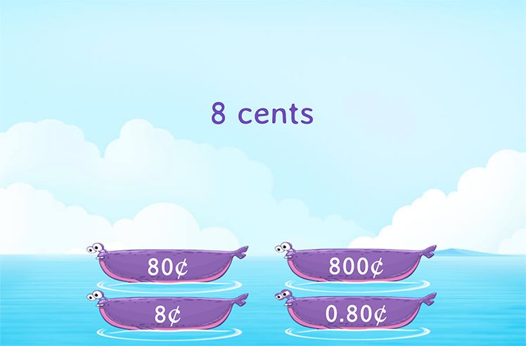 Money game for 1: Representing Money Using Symbols