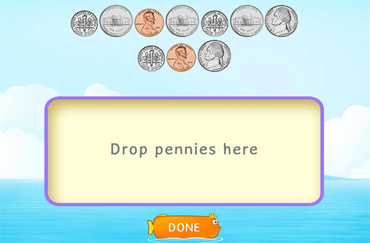 Identify Coins game for 1: Separating Out the Coin