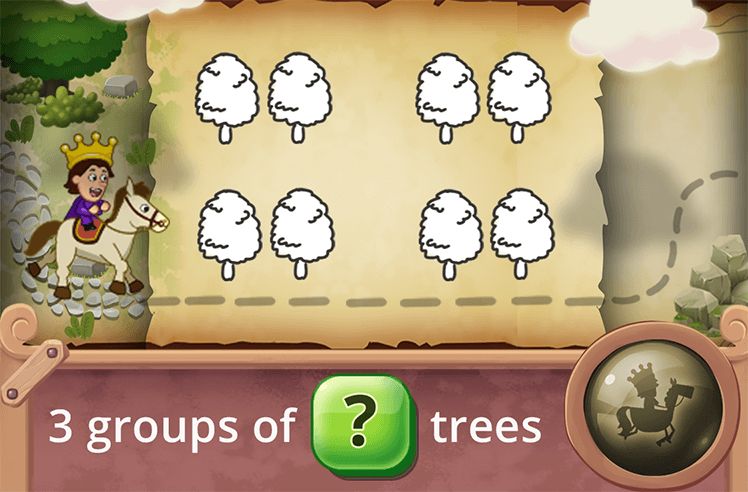 Multiplication With Equal Groups game for 2: Finding Equal Groups and Size of Group