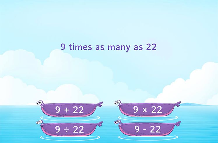 Multiplication game for 3: Selecting the Correct Multiplication Expression