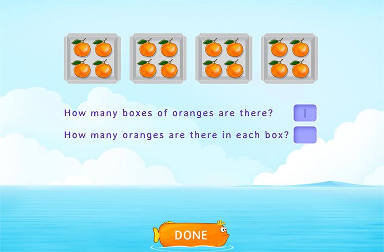 Multiplication With Equal Groups game for 3: Identifying Number and Size of Groups
