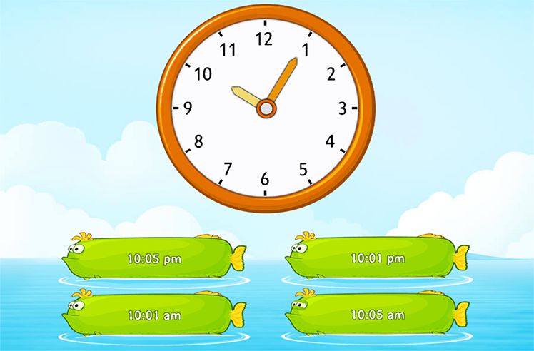 Am And Pm game for 2: Telling Time in A.M. and P.M.
