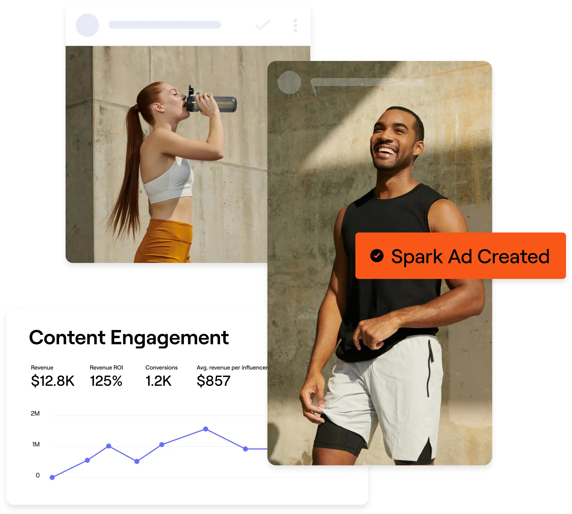 Stylized images of content and metrics in GRIN