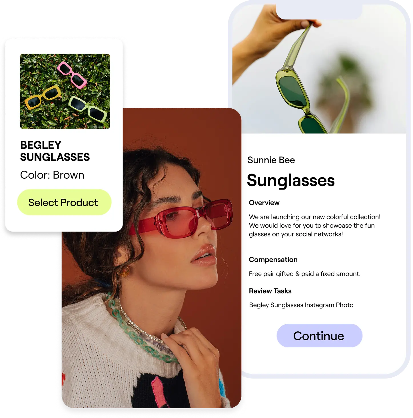 Stylized images of GRIN's influencer gifting platform