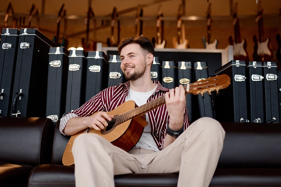 Music influencer with a guitar