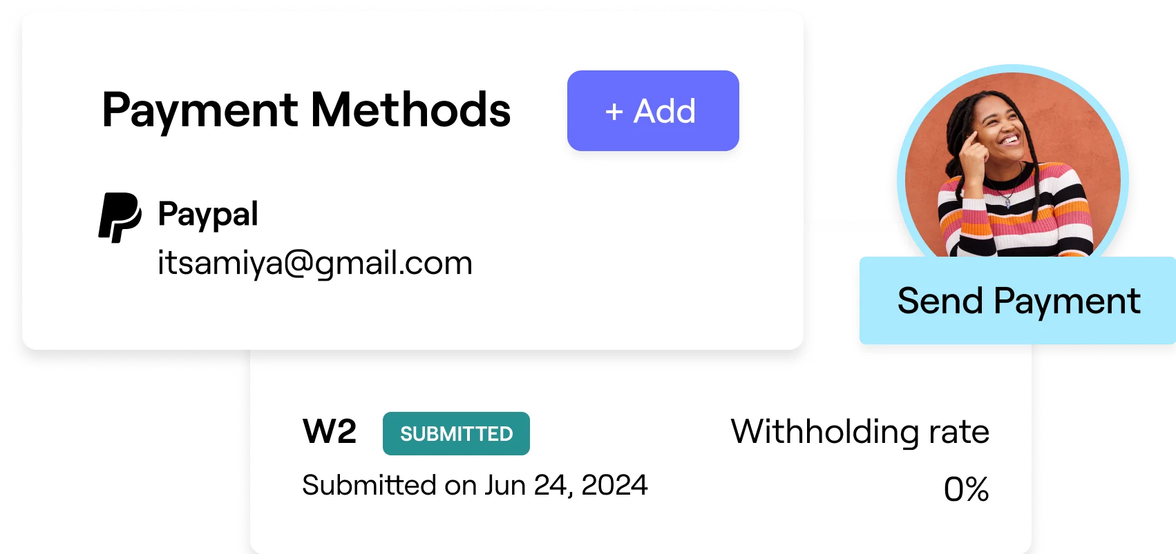 GRIN's payment method display