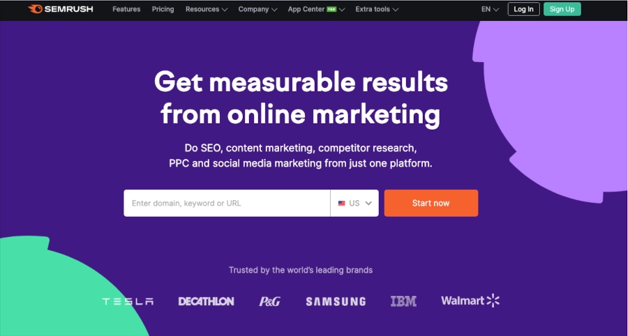Screenshot of SEMRush
